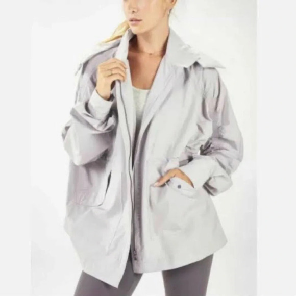 Fabletics Jackets & Blazers - Fabletics GIANA Jacket Light haze Grey Weather Resistant Womens Small S Small